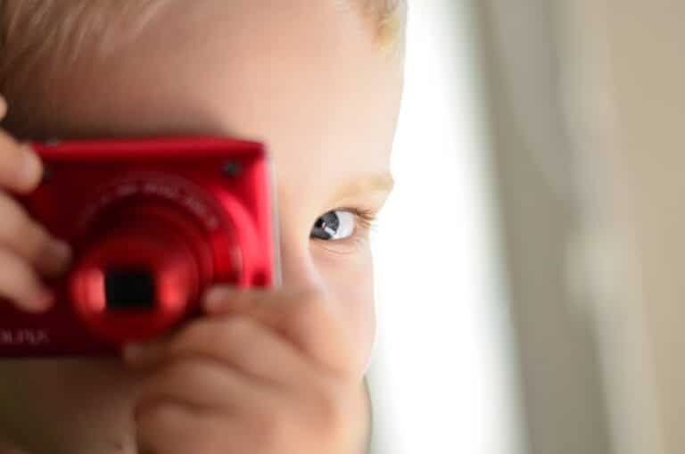 child, camera, photographer