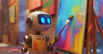 robot, paint, artist