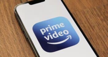 a phone with the amazon prime video app on it