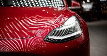 close-up photography of red car