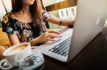 woman, laptop, desk