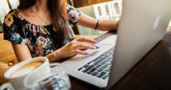 woman, laptop, desk