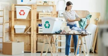 Woman sorting the clothes